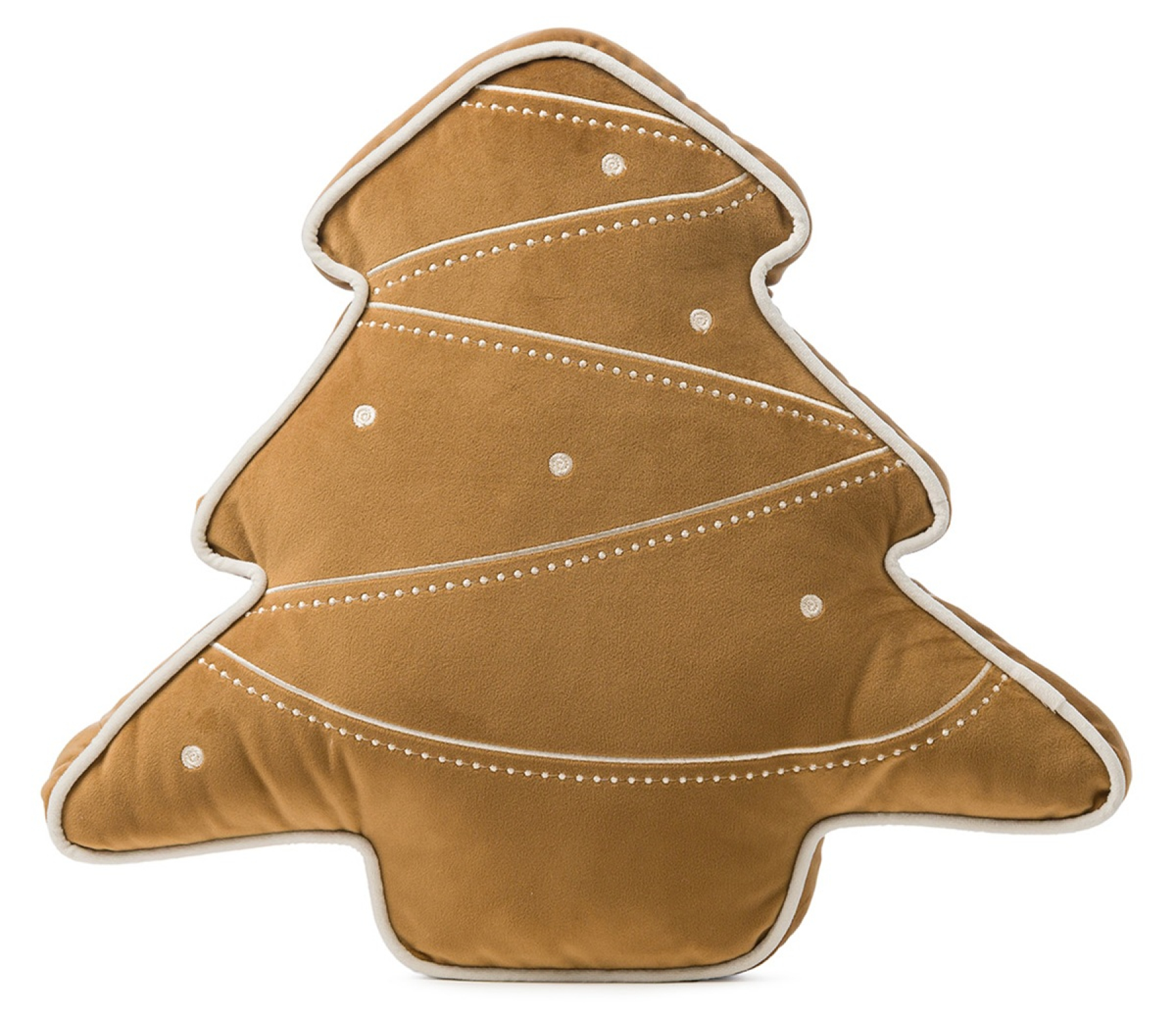 Gözze gefülltes Kissen Lebkuchen 'Tanne' 27 x 34 cm Hellbraun